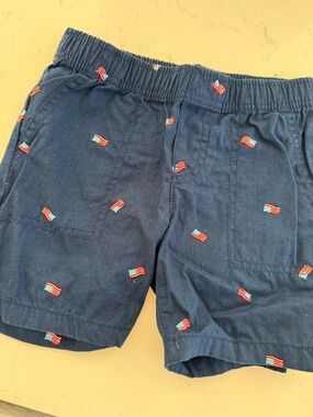 Carters Kids Navy Blue Flag Print Elastic Waist Shorts